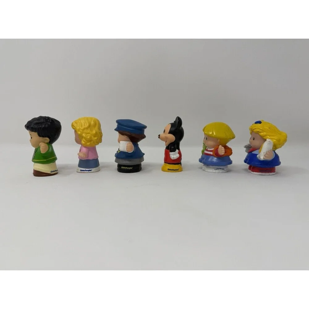 6 Vintage Fisher-Price Little People Figures 2001-2015 Mickey, Cop, Sarah Lynn
